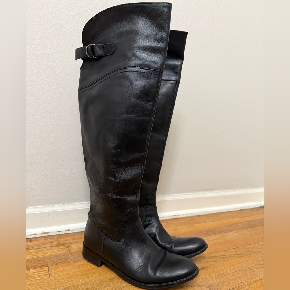 Gardini Black Leather Knee High Riding Boots EU 39